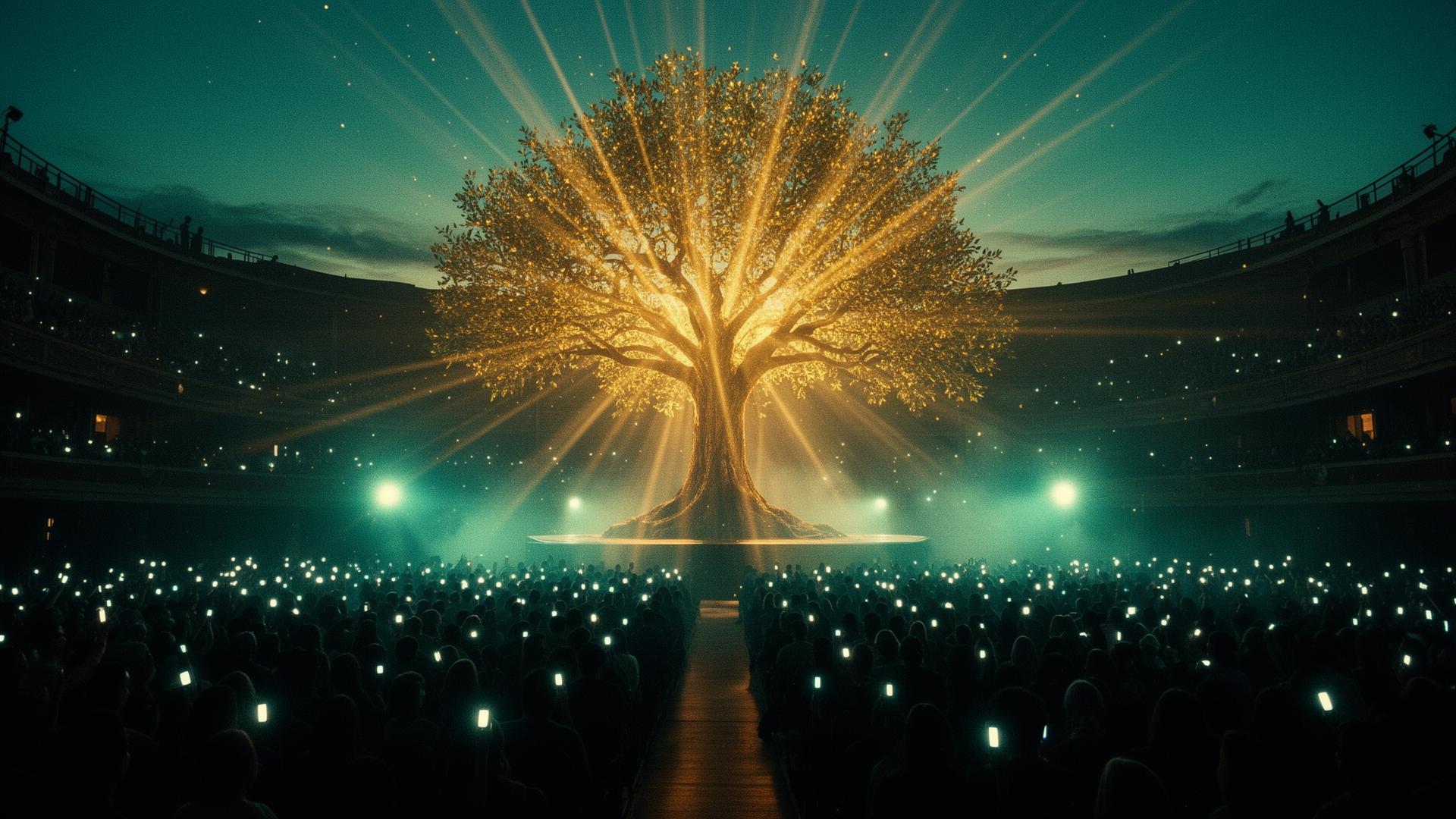A Figueira 2026 — auditório com árvore holográfica